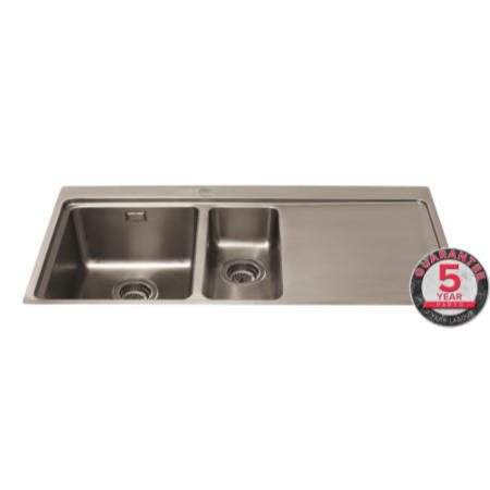 GRADE A3 - CDA KVF22RSS Designer One And A Half Bowl Sink Flush Fit - Right Hand Drainer