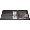 1.5 Bowl Inset Black Stainless Steel Kitchen Sink with Left Hand Drainer - CDA
