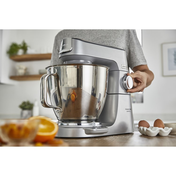 Kenwood KVL85.004SI Chef Titanium Baker XL Stand Mixer with 7L & 5L Bowls - Silver