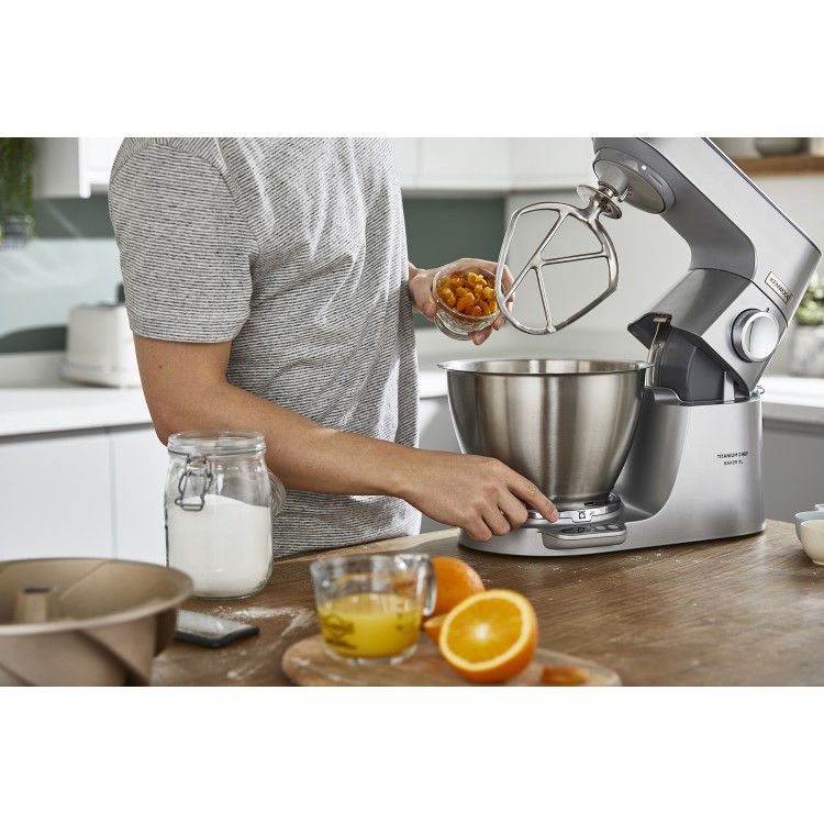 Kenwood KVL85.004SI Chef Titanium Baker XL Stand Mixer with 7L & 5L Bowls - Silver