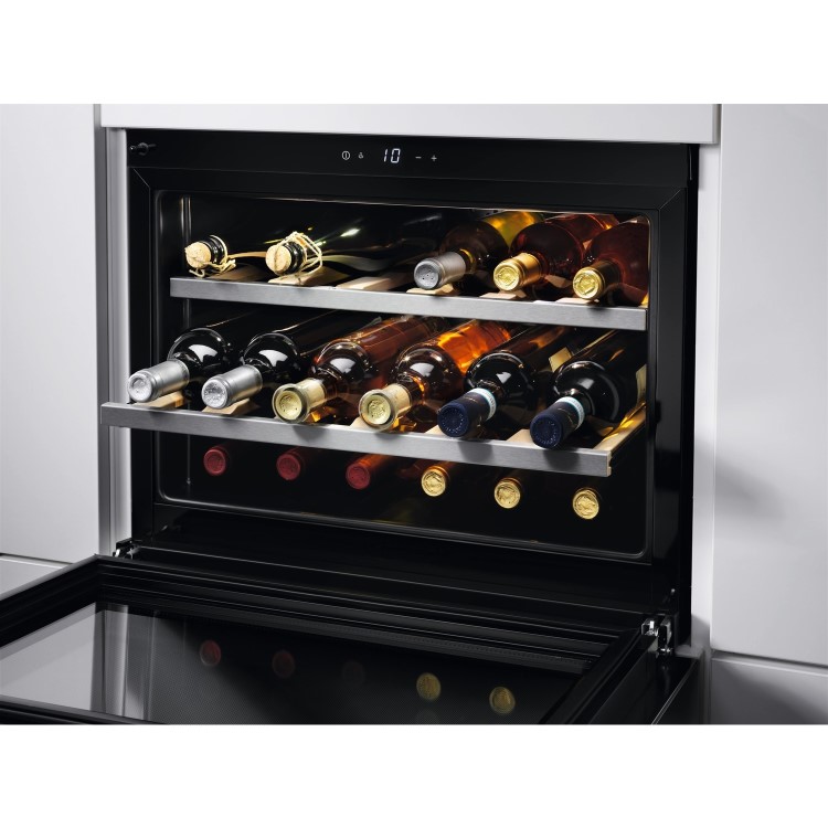 Refurbished AEG KWE884520M Integrated 18 Bottle Wine Cooler Anti-fingerprint Stainless Steel