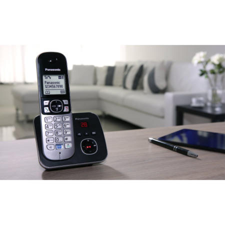Panasonic KX-TG6822EB Cordless Telephone with Answer Machine - Twin