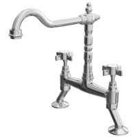 Reginox Keswick CH Dual Lever Deck Mounted Monobloc Mixer Kitchen Tap- Chrome