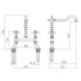 Reginox Keswick CH Dual Lever Deck Mounted Monobloc Mixer Kitchen Tap- Chrome