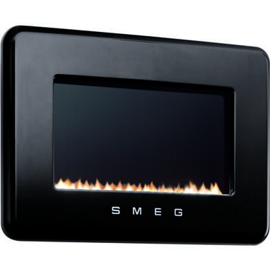 Smeg L30FABBL 50s Retro Style Natural Gas Wall Fire in Black