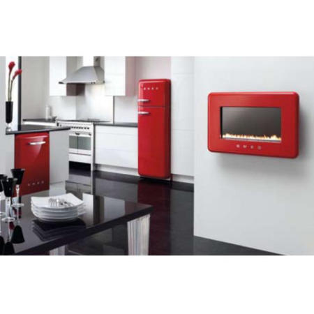 Smeg L30FABRE 50s Retro Style Natural Gas Wall Fire in Red