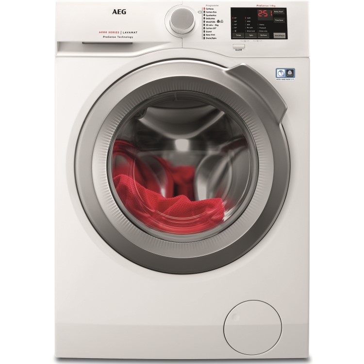 GRADE A2 - AEG L6FBI842N 6000 Series 8kg 1400rpm Freestanding Washing Machine - White