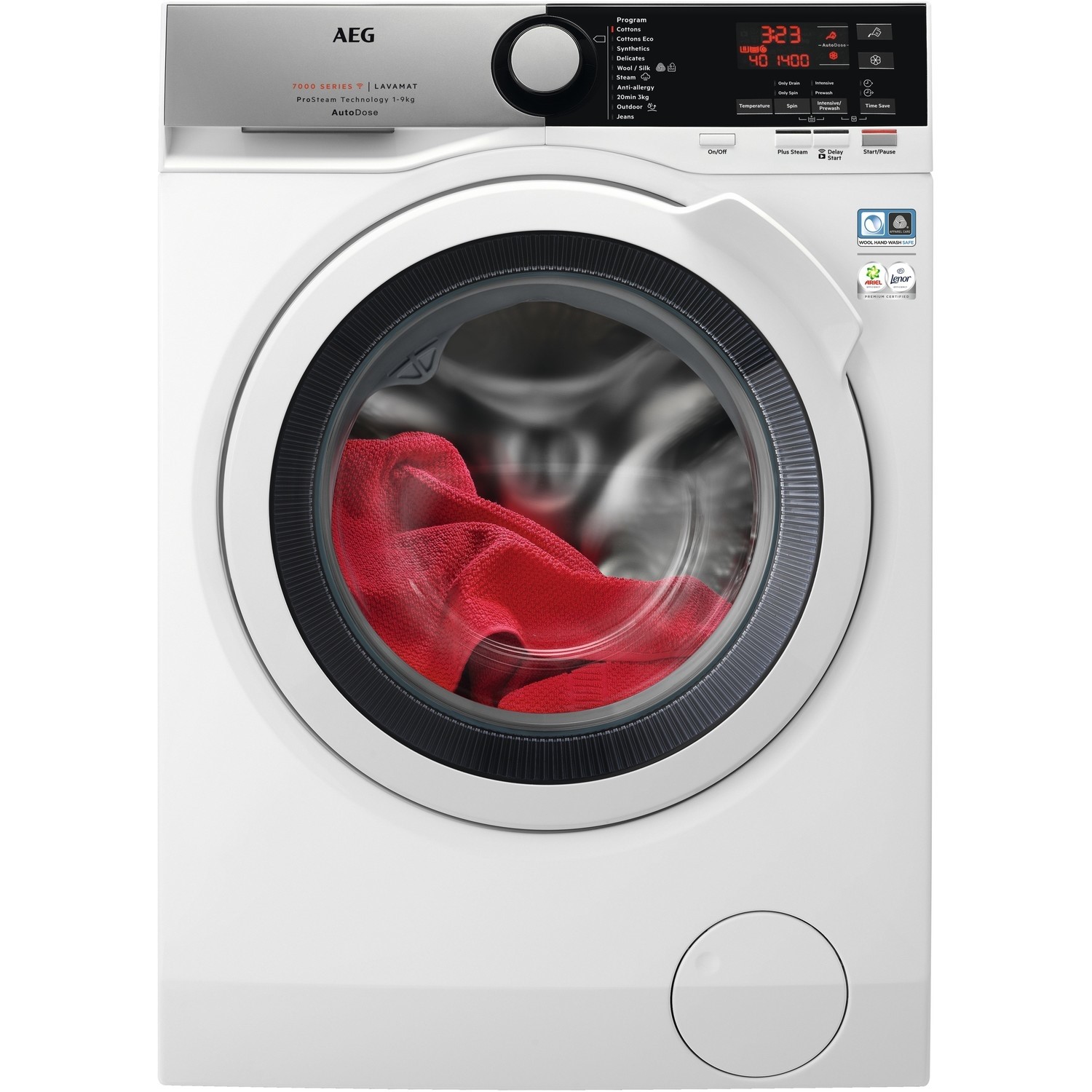 Refurbished AEG 7000 Series L7FBE942CA Freestanding 9KG 1400 Spin Washing Machine With AutoDose & Wi