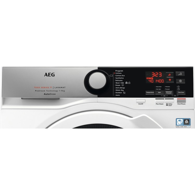 Refurbished AEG 7000 Series L7FBE942CA Freestanding 9KG 1400 Spin Washing Machine With AutoDose & WiFi White