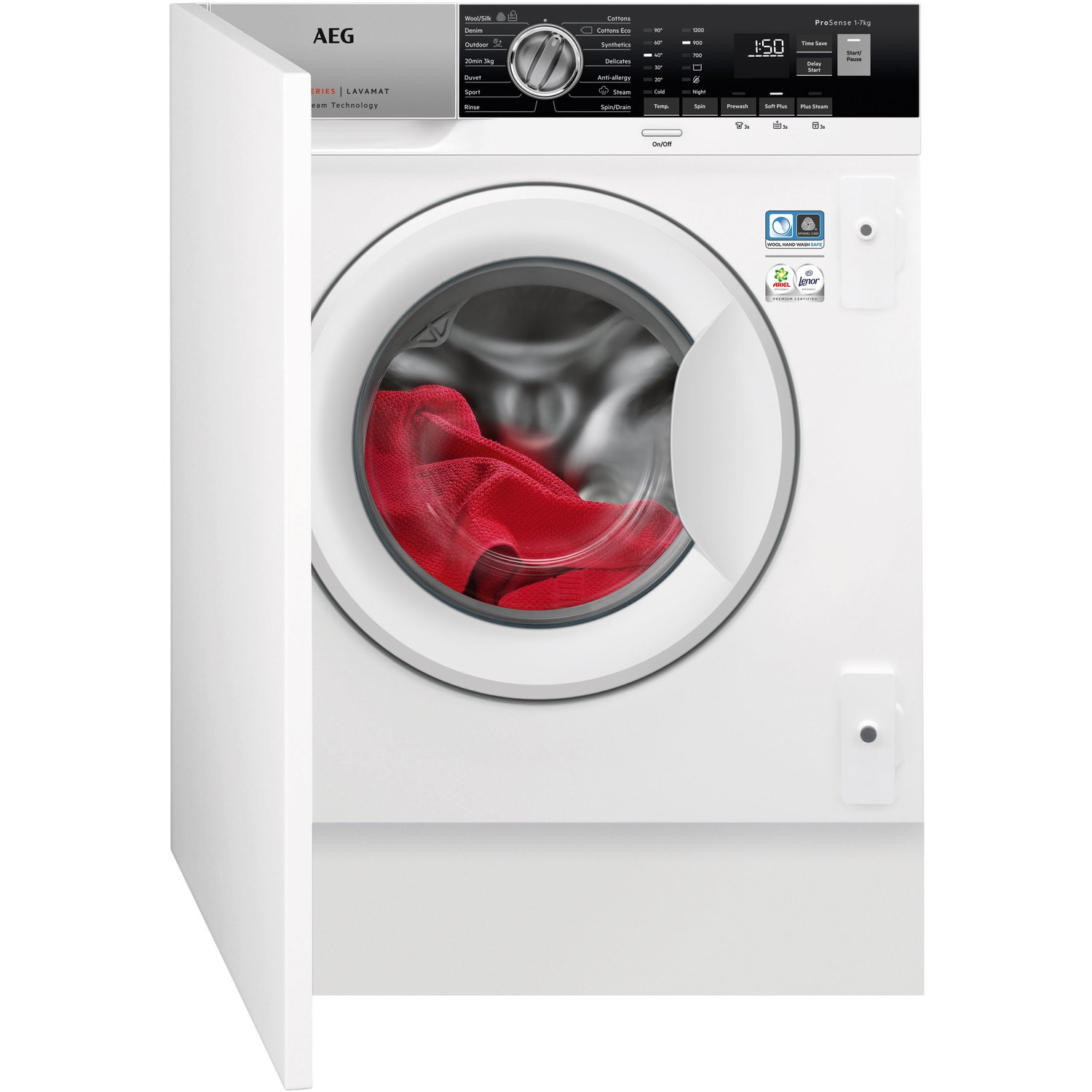 Refurbished AEG 7000 Series L7FE7261BI Integrated 7KG 1200 Spin Washing Machine White