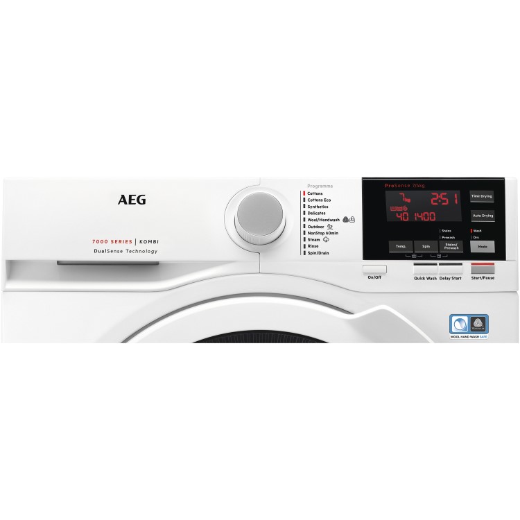 GRADE A2 - GRADE A1 - AEG L7WBG741R 7000 Series 7kg Wash 4kg Dry Freestanding Washer Dryer 1400rpm White