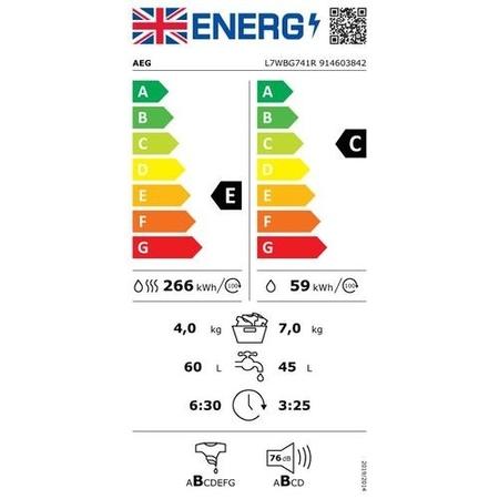 GRADE A2 - AEG L7WBG741R 7kg Wash 4kg Dry 1400rpm Freestanding Washer Dryer - White
