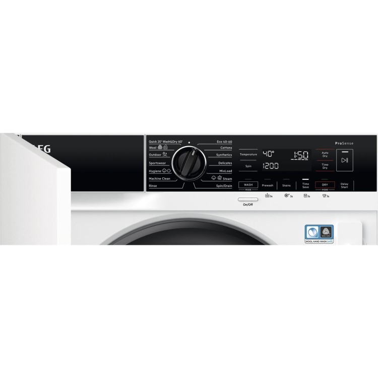 AEG 7000 Series ProSteam® 8kg Wash 4kg Dry 1600rpm Integrated Washer Dryer - White