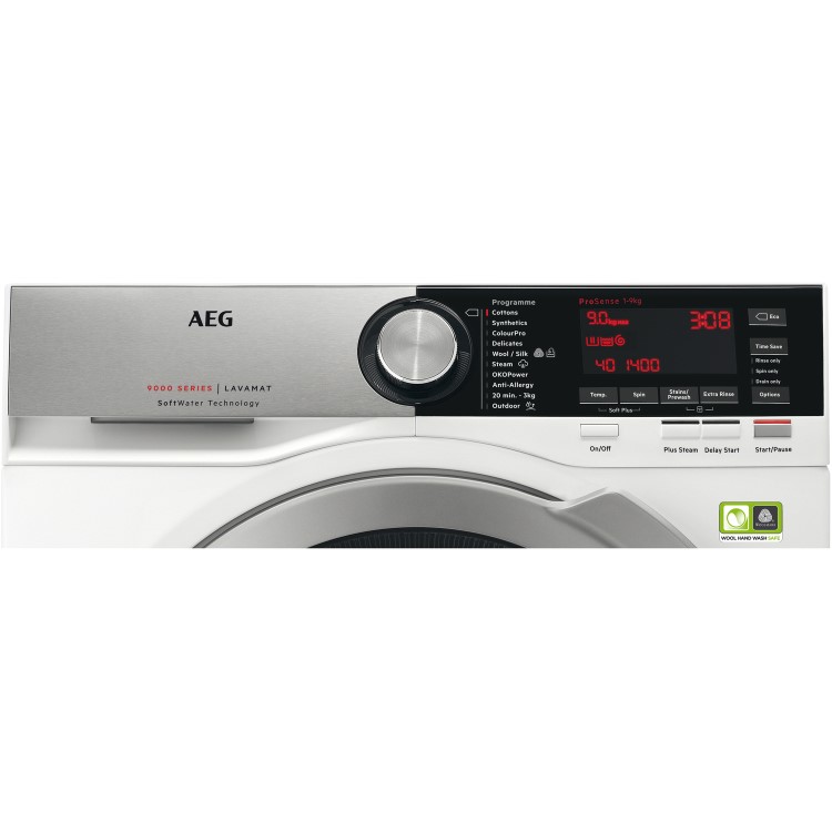 GRADE A2 - AEG L9FEC946R 9000 Series Plus Steam 9kg 1400rpm Freestanding Washing Machine-White