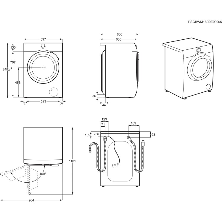 AEG L9FSC949R 9kg 1400rpm Freestanding Washing Machine With Steam Refresh - White