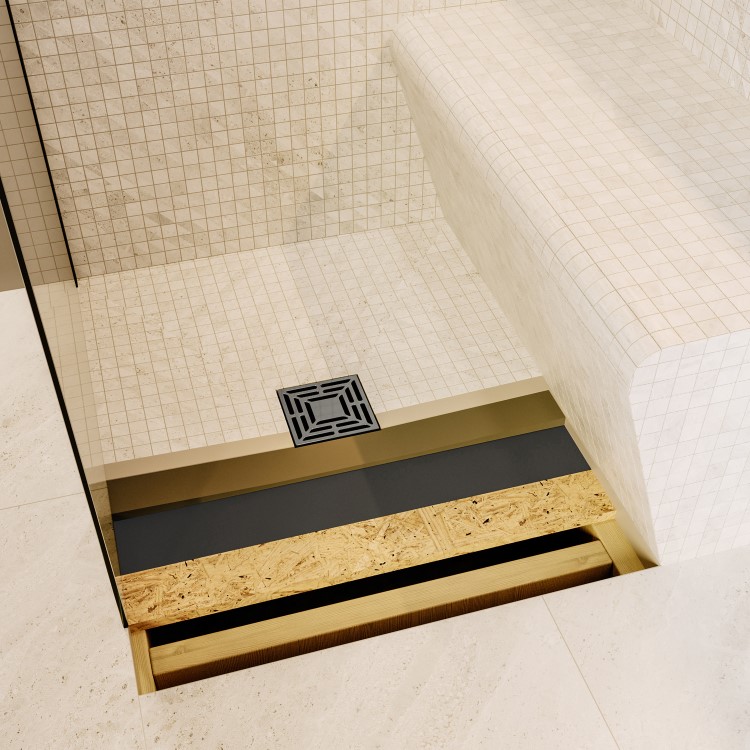 1000 x 800mm Wet Room Shower Tray Formers (Tile-Ready Boards) with Square Waste