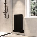 Black Designer Vertical Single Panel Radiator 800 x 440mm - Laguna