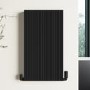 Black Designer Fluted Vertical Radiator 800 x 440mm - Laguna
