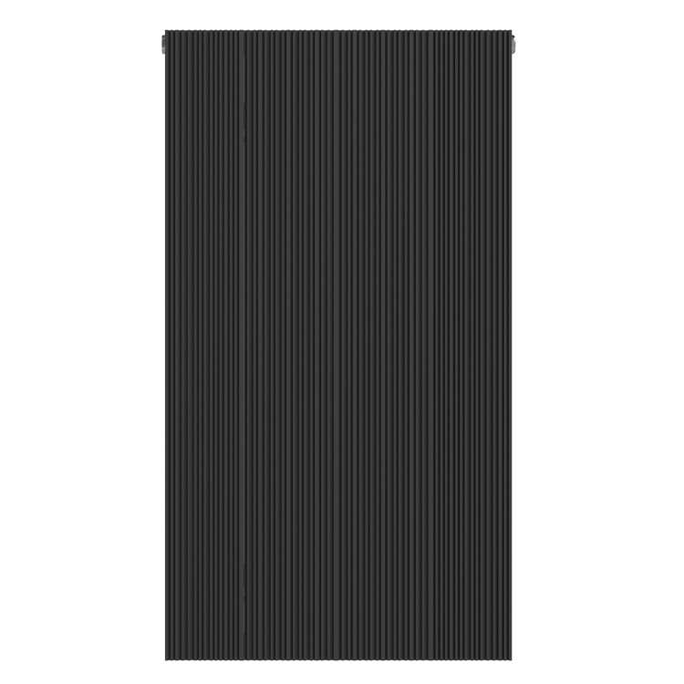 Black Designer Fluted Vertical Radiator 800 x 440mm - Laguna