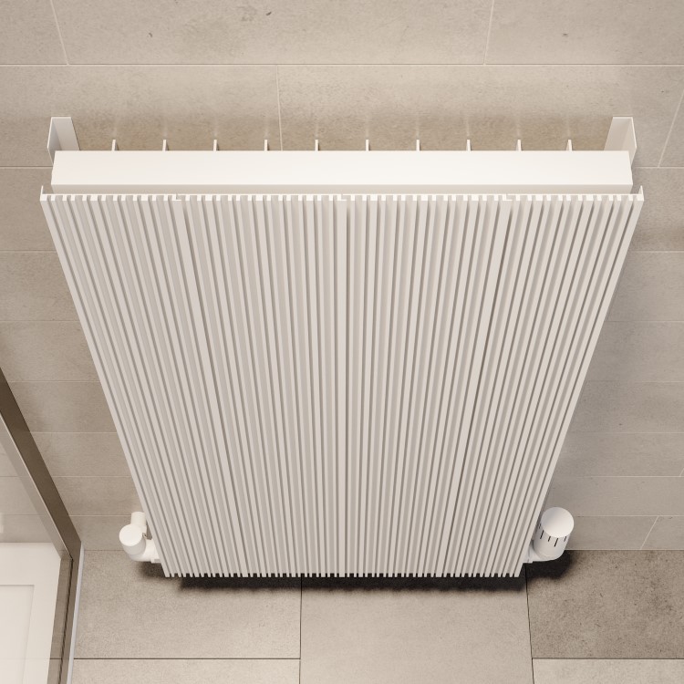 White Designer Vertical Single Panel Radiator 800 x 440mm - Laguna