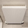 White Designer Vertical Single Panel Radiator 800 x 440mm - Laguna
