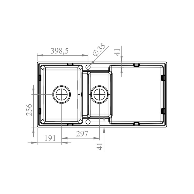 1.5 Bowl Black Granite Composite Inset Kitchen Sink & Waste - 1017 x 512mm - Laurie