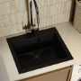 Single Bowl Black Inset Composite Sink with Tap Deck - Enza Laurie