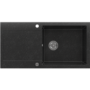 Large 1 Bowl Black Granite Composite Inset Kitchen Sink & Waste - 970 x 500mm - Laurie