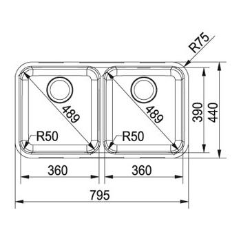 Franke LAX_120-36-36DP Largo Undermount Double Bowl Sink and Tap Designer Pack