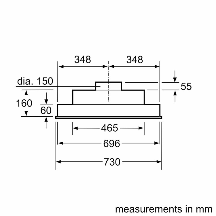 Refurbished Siemens iQ300 LB75566GB 75cm Canopy Cooker Hood - Silver
