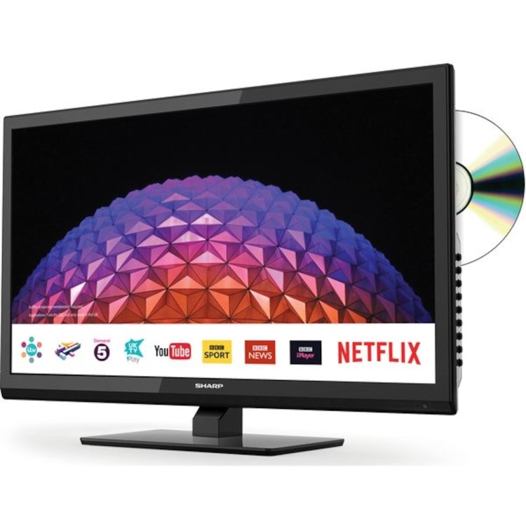 GRADE A2 - Sharp LC-24DHG6001KF 24" Smart LED TV With built in DVD Player