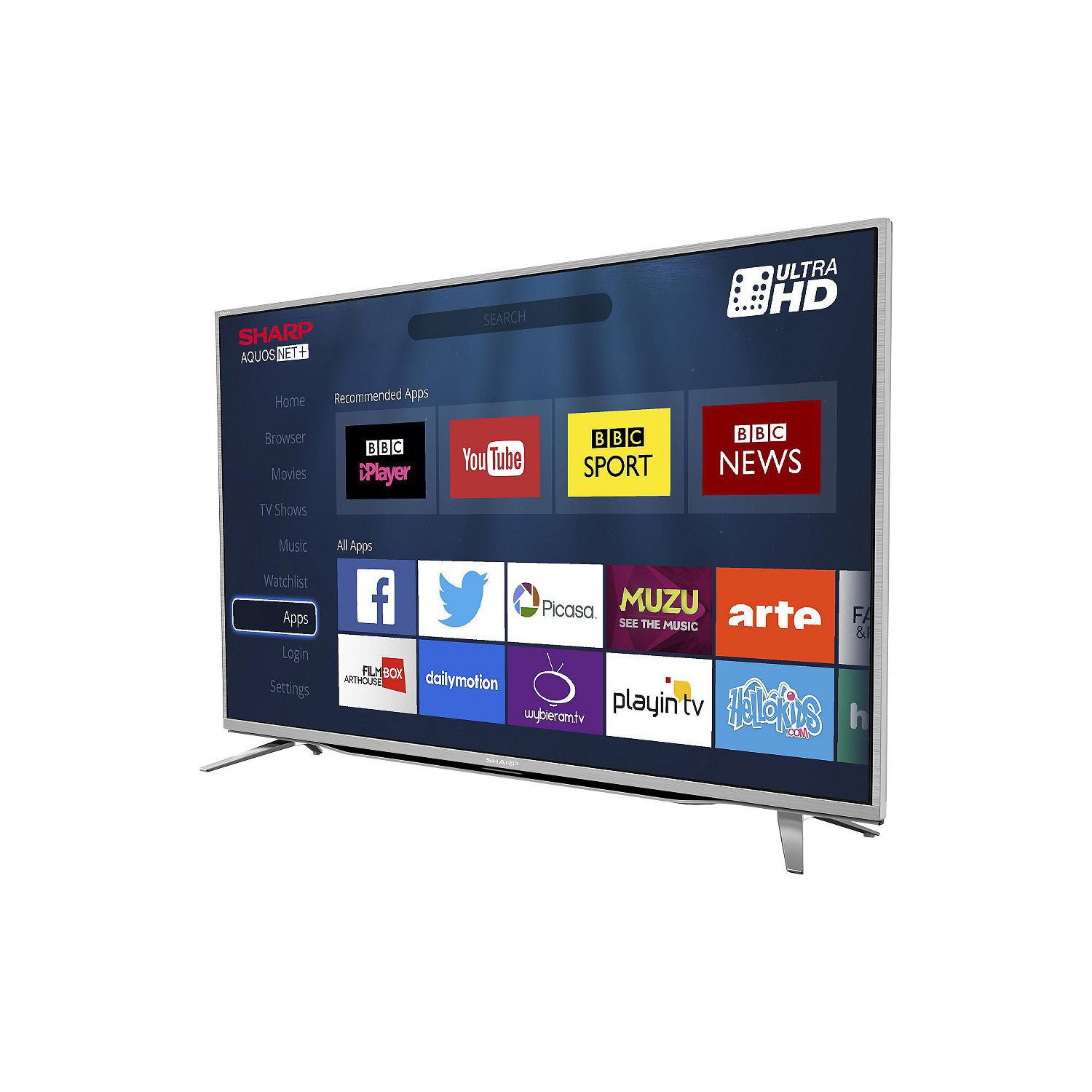 add apps to sharp smart tv lc-55p6000u