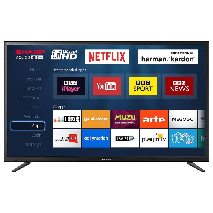 Refurbished Sharp 65" 4K Ultra HD LED Smart TV with Built-in Harmon Kardon Sound System