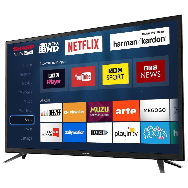 Refurbished Sharp 65" 4K Ultra HD LED Smart TV with Built-in Harmon Kardon Sound System