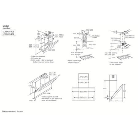 Siemens LC68KB540B iQ500 Angled 60cm Chimney Hood in Stainless steel