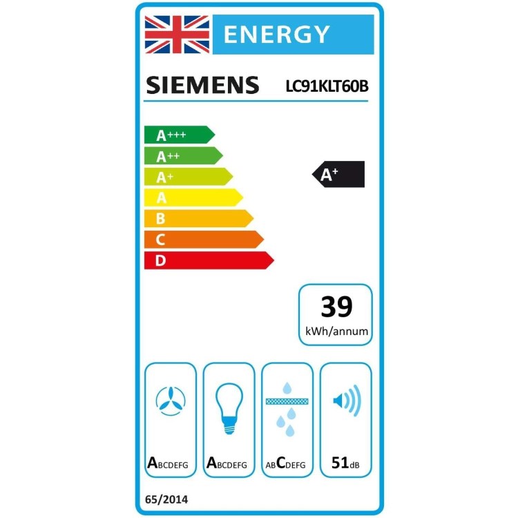 Siemens 90cm Chimney Hood - Black