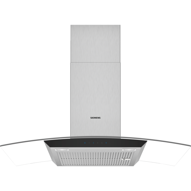 Siemens LC97AFM50B iQ300 60cm Chimney Cooker Hood With Curved Glass Canopy - Stainless Steel