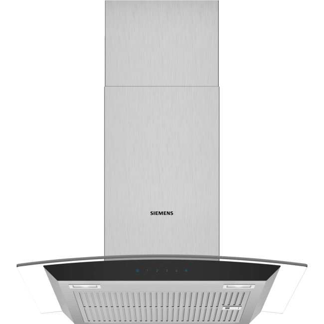 Siemens LC67AFM50B iQ300 60cm Chimney Cooker Hood With Curved Glass Canopy - Stainless Steel