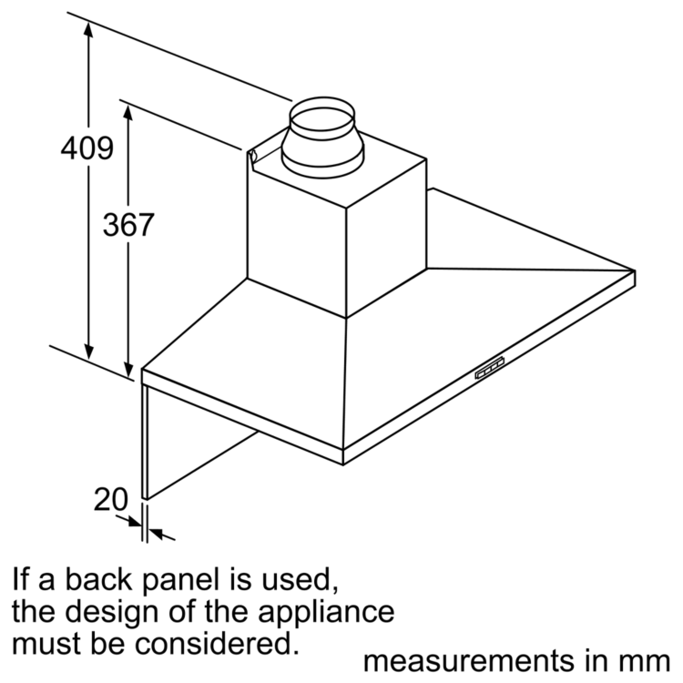Siemens LC97QFM50B 90cm Low Profile Pyramid Style Chimney Cooker Hood - Stainless Steel