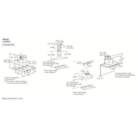 SIEMENS LC98GB540B iQ700 Flat Glass 90cm Chimney Hood in Stainless Steel and Grey Glass