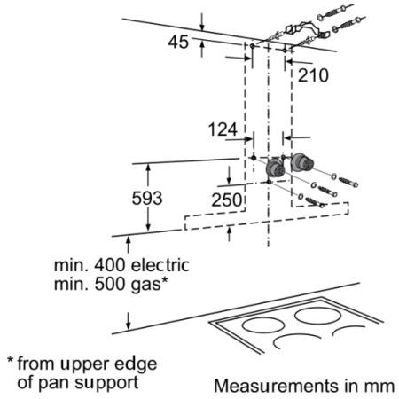 SIEMENS LC98KC640B iQ500 Angled Chimney Hood in Stainless Steel and Black Glass