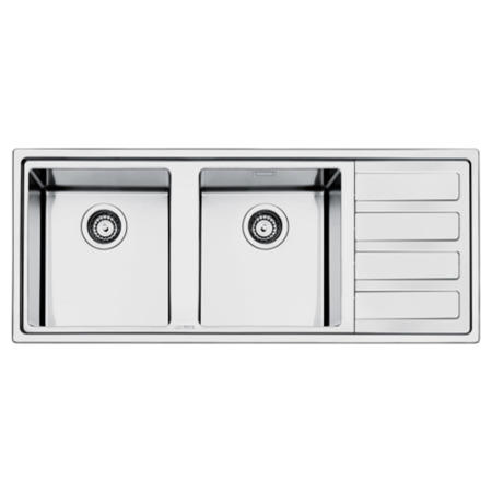 Smeg LD116D Mira Ultra Low Profile Double Bowl Sink with Right Hand Drainer