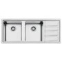 Smeg LD116D Mira Ultra Low Profile Double Bowl Sink with Right Hand Drainer