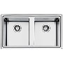 Smeg LD862 Mira Ultra Low Profile Double Bowl Stainless Steel Sink