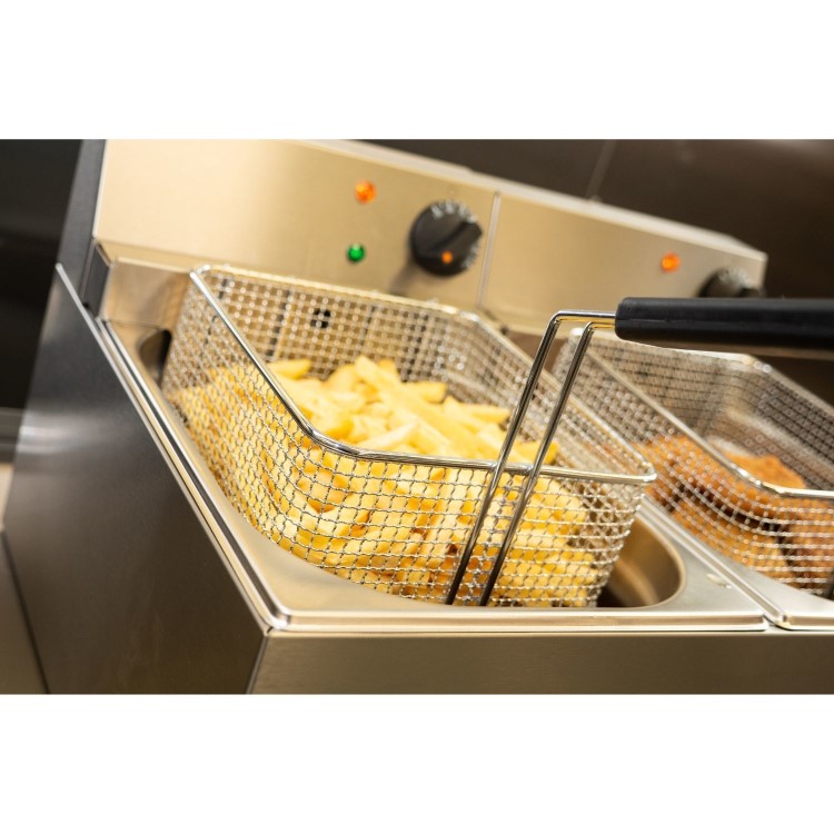 Lincat LDF2 Lynx 400 Twin Tank Countertop Fryer - 2 Baskets, 2 x 4 Ltr, Plug in, 540mm Wide