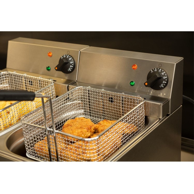 Lincat LDF2 Lynx 400 Twin Tank Countertop Fryer - 2 Baskets, 2 x 4 Ltr, Plug in, 540mm Wide