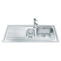 Smeg LE102S Rigae 1.5 Bowl Sink with Left Hand Drainer