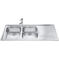 Smeg LE116D Rigae Double Bowl Sink with Right Hand Drainer