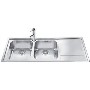 Smeg LE116D Rigae Double Bowl Sink with Right Hand Drainer