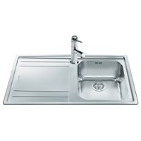 Smeg LE861S-2 Rigae 86cm Single Bowl Inset Stainless Steel Sink With Left Hand Drainer